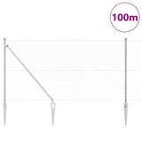 Recinzione esagonale da esterno con palo 100 x 1,2 m Argento