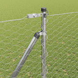 Recinzione esagonale da esterno con palo 100 x 1,5 m Argento