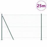 Recinzione con pali. Verde 1.4 x 25 m Acciaio rivestito in PVC