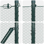 Recinzione con pali. Verde 1.5 x 50 m Acciaio rivestito in PVC