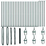Recinzione con pali. Verde 1.5 x 50 m Acciaio rivestito in PVC