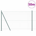 Recinzione con pali. Verde 1.5 x 50 m Acciaio rivestito in PVC