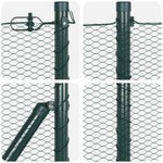 Recinzione con pali. Verde 0.8 x 100 m Acciaio rivestito in PVC