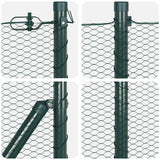 Recinzione con pali. Verde 0.8 x 100 m Acciaio rivestito in PVC
