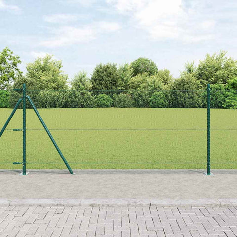 Recinzione con pali. Verde 0.8 x 100 m Acciaio rivestito in PVC