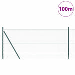 Recinzione con pali. Verde 0.8 x 100 m Acciaio rivestito in PVC