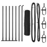 Recinzione con pali. Grigio 0.4 x 10 m Acciaio rivestito in PVC