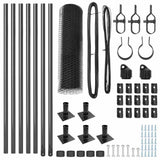 Recinzione con pali. Grigio 0.5 x 10 m Acciaio rivestito in PVC