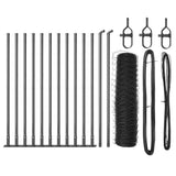 Recinzione con pali. Grigio 0.6 x 25 m Acciaio rivestito in PVC