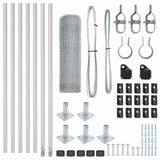 Recinzione con pali. Argento 0.6 x 10 m
