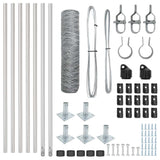 Recinzione con pali. Argento 0.6 x 10 m