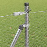 Recinzione con pali. Argento 1 x 10 m Acciaio rivestito in PVC