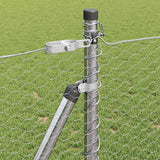 Recinzione con pali. Argento 1 x 10 m Acciaio rivestito in PVC