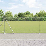 Recinzione con pali. Argento 1 x 10 m Acciaio rivestito in PVC