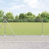 Recinzione con pali. Argento 1 x 10 m Acciaio rivestito in PVC