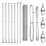 Recinzione con pali. Argento 1 x 10 m Acciaio rivestito in PVC