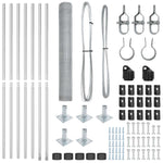 Recinzione con pali. Argento 1 x 10 m Acciaio rivestito in PVC