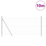 Recinzione con pali. Argento 1 x 10 m Acciaio rivestito in PVC