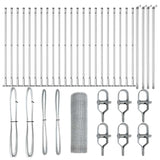 Recinzione con pali. Argento 1 x 50 m Acciaio rivestito in PVC