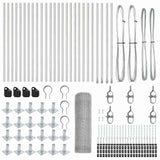 Recinzione con pali. Argento 1 x 50 m Acciaio rivestito in PVC