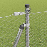 Recinzione esagonale con base in cemento 100 x 1,5 m Argento