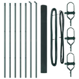 Recinzione con pali. Verde 1.5 x 10 m Acciaio