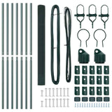 Recinzione con pali. Verde 1.5 x 10 m Acciaio