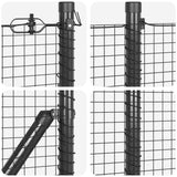 Recinzione con pali. Grigio 0.8 x 25 m Acciaio