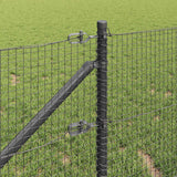 Recinzione con pali. Grigio 0.8 x 25 m Acciaio