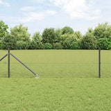 Recinzione con pali. Grigio 0.8 x 25 m Acciaio