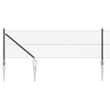 Recinzione con pali. Grigio 0.8 x 25 m Acciaio