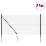 Recinzione in rete saldata con punte 25 x 1 m Grigio Rete