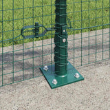 Recinzione Metallica Saldato con Base in Cemento 10 x 1 m Verde