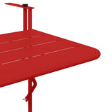 Tavolo Appeso da Balcone Rosso 60 x 39 x 65 cm Acciaio