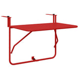 Tavolo Appeso da Balcone Rosso 60 x 39 x 65 cm Acciaio
