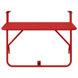 Tavolo Appeso da Balcone Rosso 60 x 39 x 65 cm Acciaio