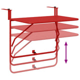 Tavolo Appeso da Balcone Rosso 60 x 39 x 65 cm Acciaio
