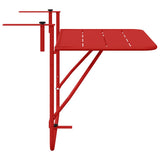 Tavolo Appeso da Balcone Rosso 60 x 39 x 65 cm Acciaio