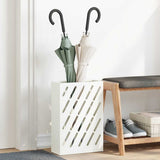 Stand per Ombrelli da Pioggia Bianco 28 x 12 x 41 cm Acciaio