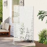 Schermo per Privacy 100 x 50 x 180 cm Acciaio Bianco