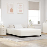 Materasso da Letto con materasso Crema 140 x 200 cm Tessuto