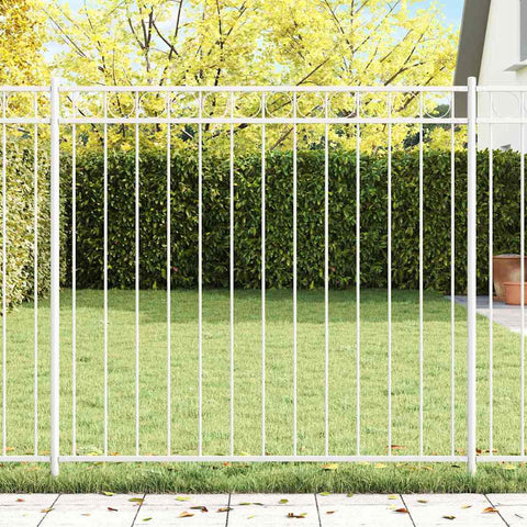 Recinzione per Giardino Bianco Acciaio