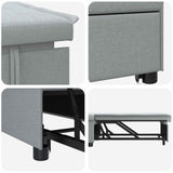 Divano Letto Estraibile Grigio chiaro 194 x 50 x 82 cm Tessuto