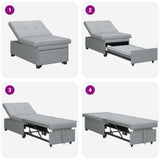 Divano Letto Estraibile Grigio chiaro 194 x 50 x 82 cm Tessuto