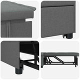 Divano Letto Estraibile Grigio scuro 194 x 50 x 82 cm Tessuto
