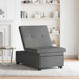 Divano Letto Estraibile Grigio scuro 194 x 50 x 82 cm Tessuto