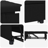 Divano Letto Estraibile Nero 194 x 50 x 82 cm Tessuto