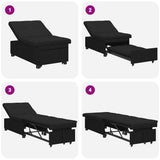 Divano Letto Estraibile Nero 194 x 50 x 82 cm Tessuto