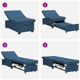 Divano Letto Estraibile Blu 194 x 50 x 82 cm Tessuto