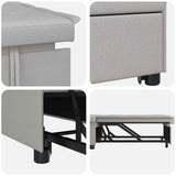 Divano Letto Estraibile Grigio 194 x 50 x 82 cm Tessuto